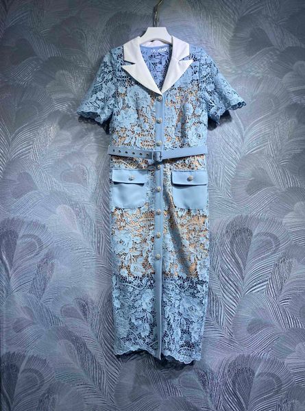 luxury dress summer water soluble lace hollow out embroidery suit collar short sleeve slim fit skirt.july, Black;gray
luxury dress summer water soluble lace hollow out embroidery suit collar short sleeve slim fit skirt.july, Black;gray