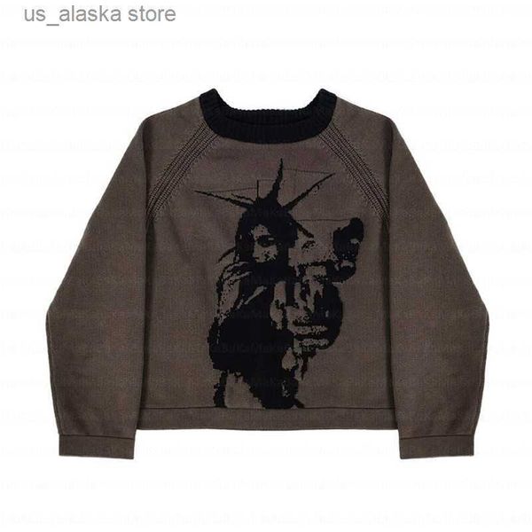 men's sweaters gothic sweaters pullover women hip hop streetwear harajuku y2k oversized sweater vintage angel raises gun knitted cotton, White;black
men's sweaters gothic sweaters pullover women hip hop streetwear harajuku y2k oversized sweater vintage angel raises gun knitted cotton, White;black