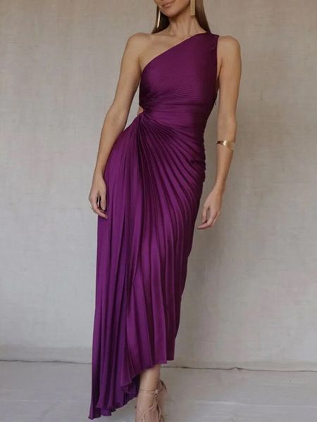 basic casual dresses women elegant high waist hollow out one shoulder cutout pleated dress evening party ankle length long dress sleeveless, Black;gray
basic casual dresses women elegant high waist hollow out one shoulder cutout pleated dress evening party ankle length long dress sleeveless, Black;gray