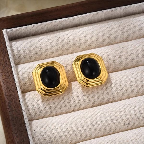 ins french style block texture black agate earrings for women's light luxury vintage simple natural stone fashion charm jewelry, Golden;silver
ins french style block texture black agate earrings for women's light luxury vintage simple natural stone fashion charm jewelry, Golden;silver