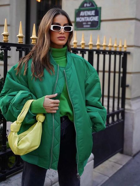 women s jackets slmd autumn fashion women oversized bomber female zippers pockets stand collar padded coats chic outerwear 230801, Black;brown
women s jackets slmd autumn fashion women oversized bomber female zippers pockets stand collar padded coats chic outerwear 230801, Black;brown