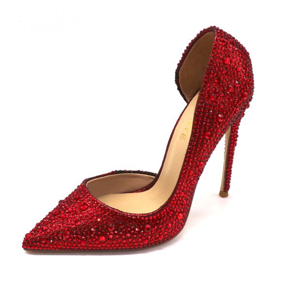 luxury brand designer red bottom shoes women dark red crystal rhinetone pointed toe oepn inside woman lady evening party high heel shoes pum, Black
luxury brand designer red bottom shoes women dark red crystal rhinetone pointed toe oepn inside woman lady evening party high heel shoes pum, Black