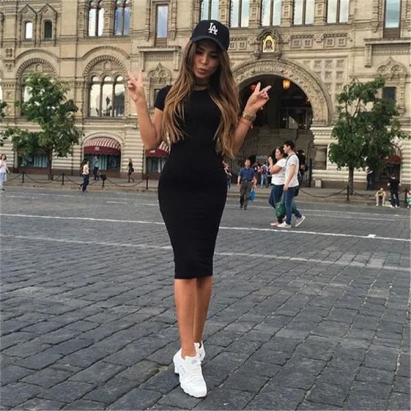 casual dresses summer dress woman short sleeve vestido long tee, Black;gray
casual dresses summer dress woman short sleeve vestido long tee, Black;gray