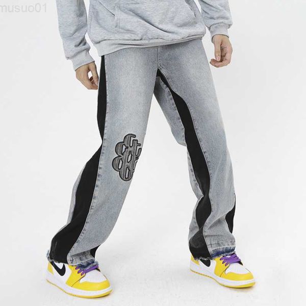 men's jeans wwedf american style washable stitching jeans high street fashion brand loose straight tube vibe style micro flare pants 20, Blue
men's jeans wwedf american style washable stitching jeans high street fashion brand loose straight tube vibe style micro flare pants 20, Blue