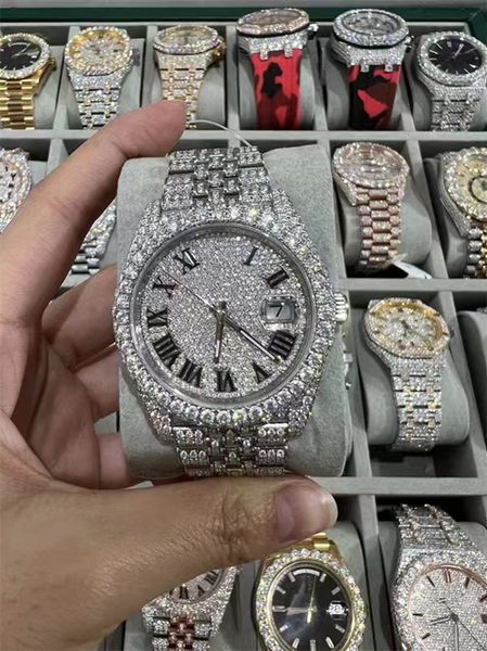 luxury mens watch for men designer movement watches diamond moissanite watch montre iced out watch automatic men's montre luxe mens lux, Slivery;brown
luxury mens watch for men designer movement watches diamond moissanite watch montre iced out watch automatic men's montre luxe mens lux, Slivery;brown