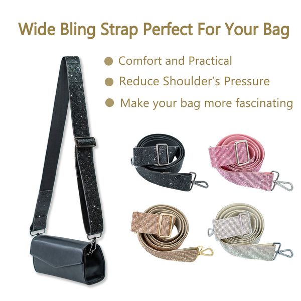 bag parts accessories black sparkle wider crossbody strap interchangeable handcraft belt gunmetal gray for purse camera or tote 230731
bag parts accessories black sparkle wider crossbody strap interchangeable handcraft belt gunmetal gray for purse camera or tote 230731