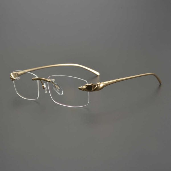 2023 new luxury designer sunglasses kajia leopard head men's fashion business high end frameless myopia frame pure titanium simple glas, White;black
2023 new luxury designer sunglasses kajia leopard head men's fashion business high end frameless myopia frame pure titanium simple glas, White;black