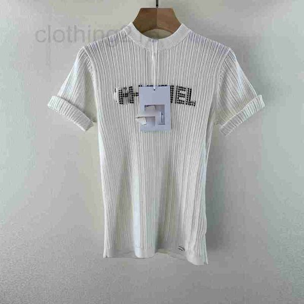 women's t-shirt designer spring autumn summer knitted letter round neck slim fit scrolled short sleeve t-shirt a810, White
women's t-shirt designer spring autumn summer knitted letter round neck slim fit scrolled short sleeve t-shirt a810, White