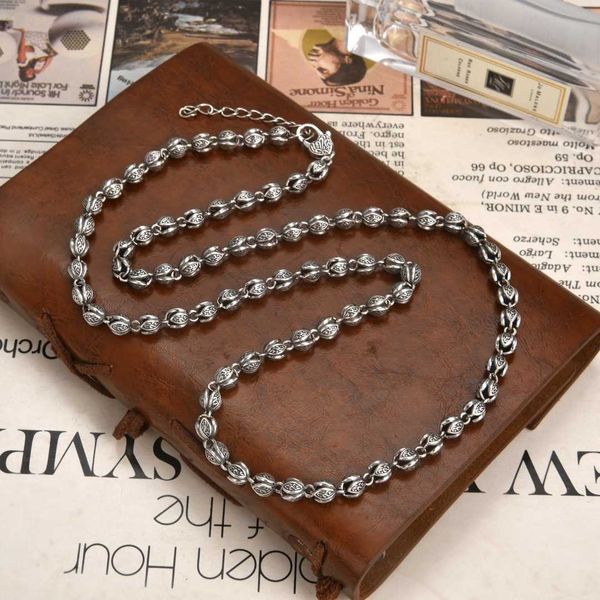 chrome heart s925 sterling silver flower bud tang grass pattern naked chain personalized necklace national style fashion street silver acces, Black
chrome heart s925 sterling silver flower bud tang grass pattern naked chain personalized necklace national style fashion street silver acces, Black