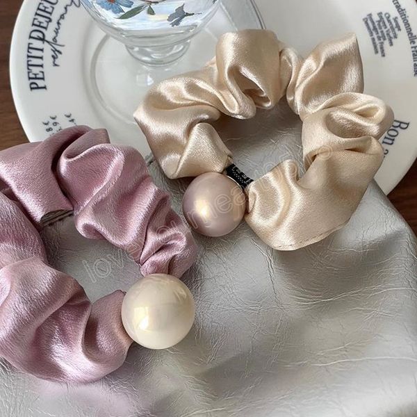 french satin pearl large hair ring women's simple retro high sense hairband low ponytail holder femme headdress, Golden;silver
french satin pearl large hair ring women's simple retro high sense hairband low ponytail holder femme headdress, Golden;silver