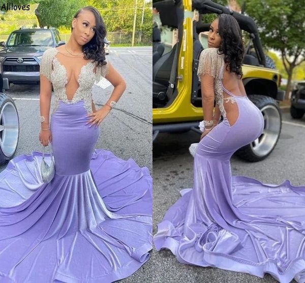 ligth purple velvet south african mermaid evening dresses sparkly silver beading tassels celebrity prom gowns sheer neck fitted backless for, Black;red
ligth purple velvet south african mermaid evening dresses sparkly silver beading tassels celebrity prom gowns sheer neck fitted backless for, Black;red