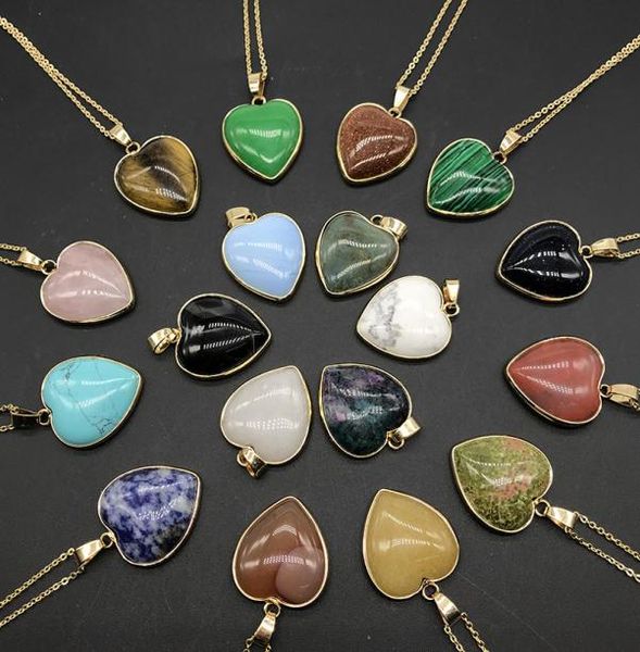 gold heart shape healing reiki stone pendant women jade crystal semiprecious agate necklace energy jewelry2764994, Silver 
gold heart shape healing reiki stone pendant women jade crystal semiprecious agate necklace energy jewelry2764994, Silver
