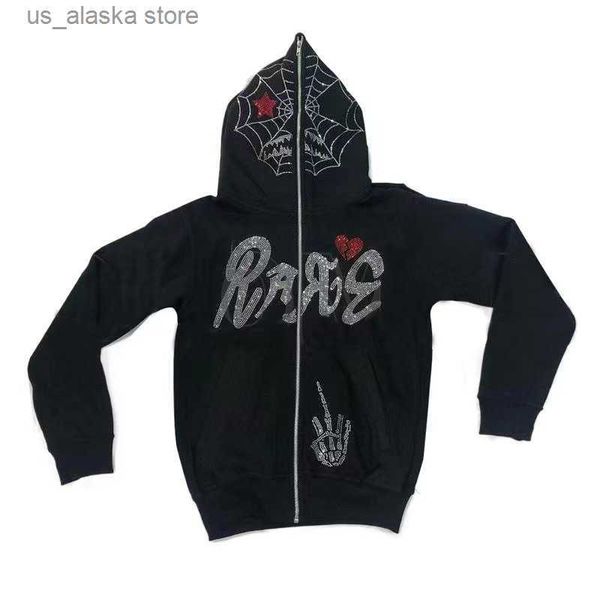 men's hoodies sweatshirts y2k hoodie men's full zip spider web oversized sweatshirt 2023 new harajuku hip hop rock punk oversized, Black
men's hoodies sweatshirts y2k hoodie men's full zip spider web oversized sweatshirt 2023 new harajuku hip hop rock punk oversized, Black