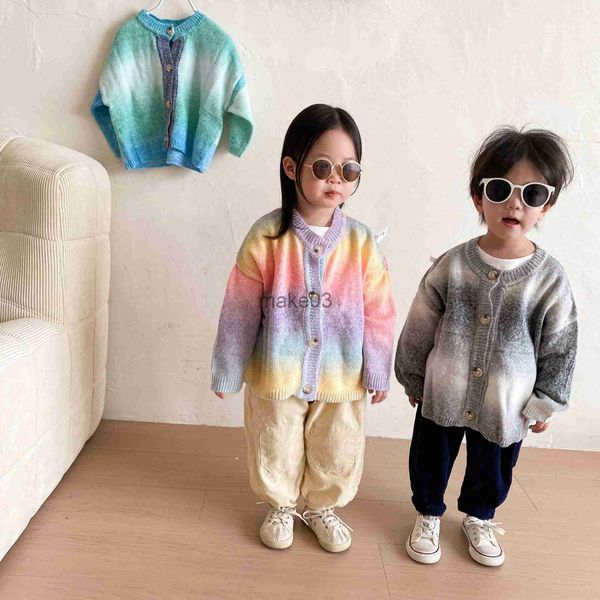 cardigan autumn winter children fashion gradient color knitted cardigan boys and girls 3 colors loose singlebreasted sweaters j230801, Blue
cardigan autumn winter children fashion gradient color knitted cardigan boys and girls 3 colors loose singlebreasted sweaters j230801, Blue