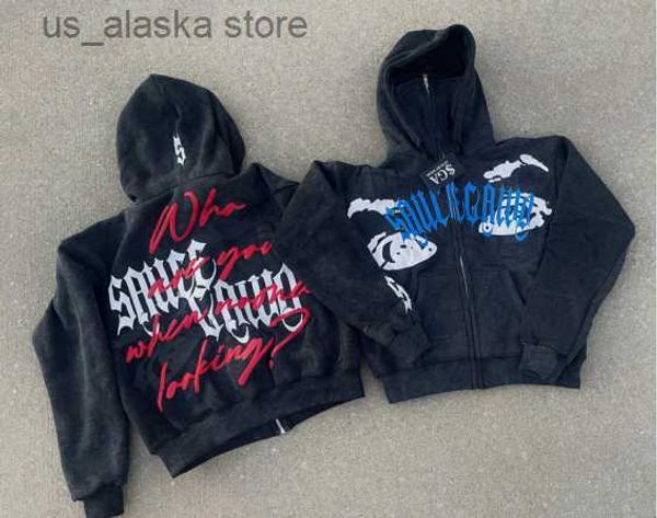 men's hoodies sweatshirts 2023 new high street trend retro letter print zipper sweater y2k punk harajuku street zipper loose casual cou, Black
men's hoodies sweatshirts 2023 new high street trend retro letter print zipper sweater y2k punk harajuku street zipper loose casual cou, Black