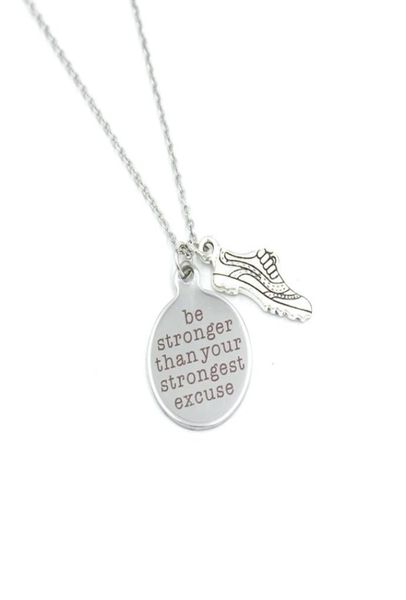 new arrival whole stainless steel necklace running shoe necklace be stronger than your strongest excuse pendant necklace runne9299257, Silver
new arrival whole stainless steel necklace running shoe necklace be stronger than your strongest excuse pendant necklace runne9299257, Silver