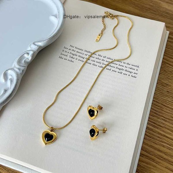 carlidana trendy ins vintage niche design black heart stainless steel necklace/earrings set for women jewelry gift non-fadding, Silver
carlidana trendy ins vintage niche design black heart stainless steel necklace/earrings set for women jewelry gift non-fadding, Silver