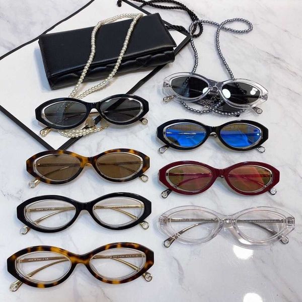 2023 new luxury designer sunglasses personalized oval cat's eye women's net red samayu same pearl chain sunglasses ch5424, White;black
2023 new luxury designer sunglasses personalized oval cat's eye women's net red samayu same pearl chain sunglasses ch5424, White;black