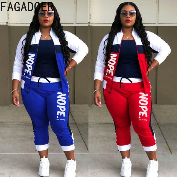 women s two piece pants fagadoer spring sport set letter print long sleeve zip coat skinny tracksuits female matching outfits 230801, White
women s two piece pants fagadoer spring sport set letter print long sleeve zip coat skinny tracksuits female matching outfits 230801, White