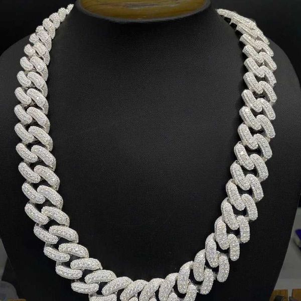 custom cuban chain 22mm width round moissanite diamonds studded cuban link chain men's iced out rapper chains, Silver
custom cuban chain 22mm width round moissanite diamonds studded cuban link chain men's iced out rapper chains, Silver