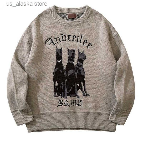men's sweaters doberman dog pattern vintage sweater men y2k streetwear hip hop vintage knitted 2022 new harajuku fashion retro casual p, White;black
men's sweaters doberman dog pattern vintage sweater men y2k streetwear hip hop vintage knitted 2022 new harajuku fashion retro casual p, White;black