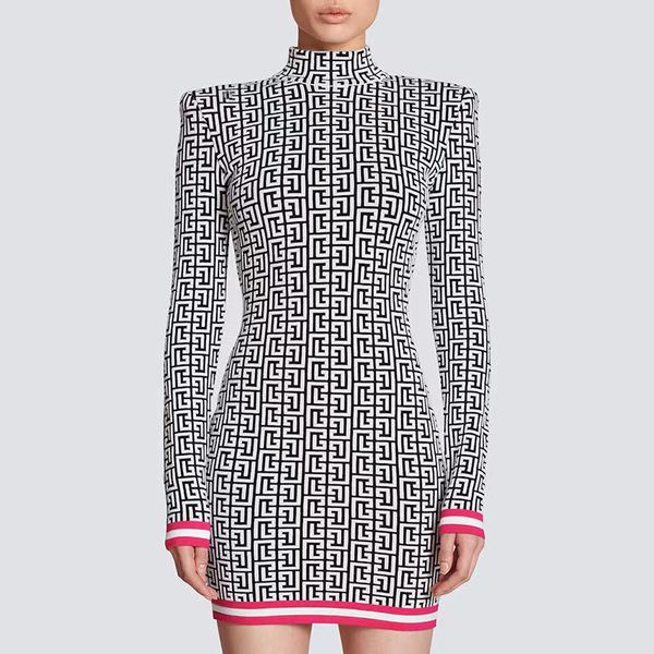 women casual designer dress classic knit dress fashion letter pattern summer long sleeve womens clothing, Black;gray
women casual designer dress classic knit dress fashion letter pattern summer long sleeve womens clothing, Black;gray