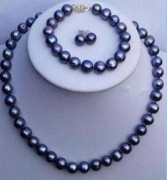 black tahitian 910 mm south sea pearl necklace bracelet earring set 18quot 75quot31358151569032, Silver
black tahitian 910 mm south sea pearl necklace bracelet earring set 18quot 75quot31358151569032, Silver