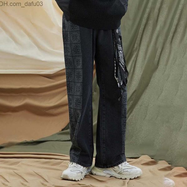 men's jeans men s jeans korean ins paisley splicing straight wide leg high street harajuku vintage retro men pants denim print trousers, Blue
men's jeans men s jeans korean ins paisley splicing straight wide leg high street harajuku vintage retro men pants denim print trousers, Blue