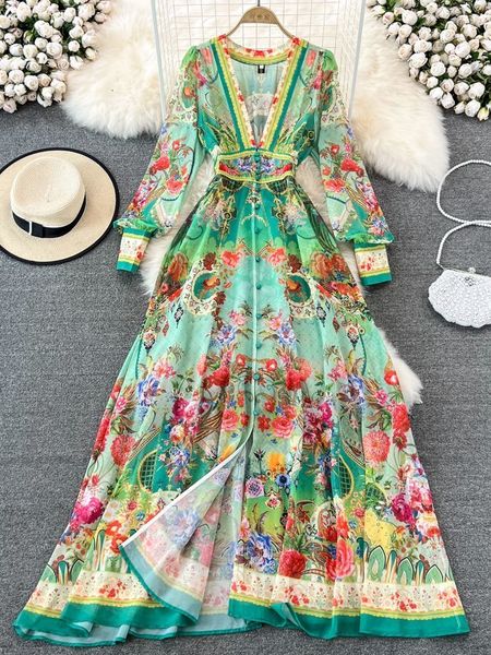 basic casual dresses runway flower elegant chiffon maxi dress women deep v neck long sleeve floral print holiday party split robe vestido 23, Black;gray
basic casual dresses runway flower elegant chiffon maxi dress women deep v neck long sleeve floral print holiday party split robe vestido 23, Black;gray