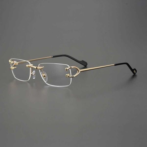 2023 new luxury designer sunglasses kajia men's and women's frameless simple fashion pure titanium business myopia lens frame, White;black
2023 new luxury designer sunglasses kajia men's and women's frameless simple fashion pure titanium business myopia lens frame, White;black