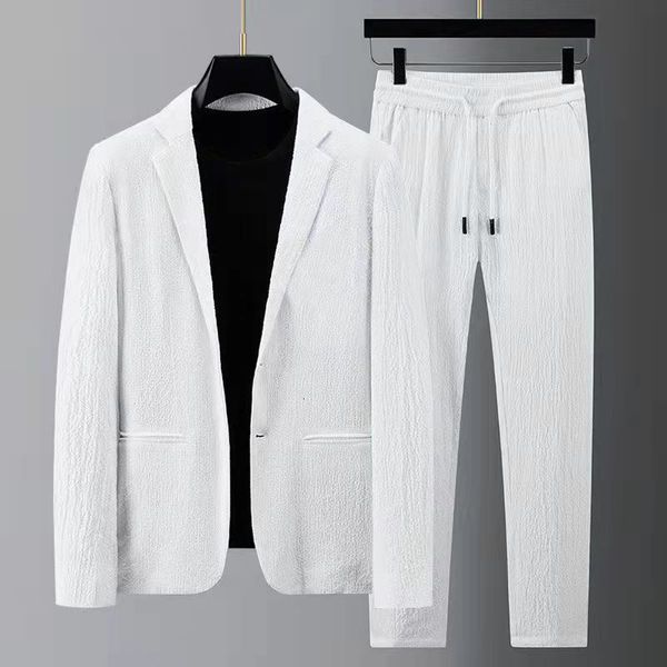 mens suits blazers men suit drawstring pants sets tracksuit spring autumn pleated thin casual outfits black white single button 230731, White;black
mens suits blazers men suit drawstring pants sets tracksuit spring autumn pleated thin casual outfits black white single button 230731, White;black
