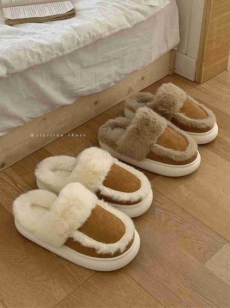 slippers 2022 new couple winter home furnishing plus women baotou style fluffy fur home slippers thick sole indoor floor shoes, Black
slippers 2022 new couple winter home furnishing plus women baotou style fluffy fur home slippers thick sole indoor floor shoes, Black