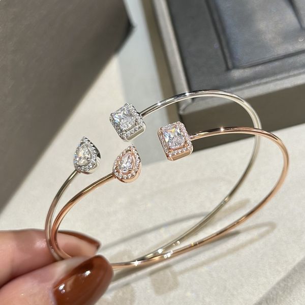 brand designer open bangle s925 sterling silver double round and square zircon charm open bracelet for women jewelry party gift, Black
brand designer open bangle s925 sterling silver double round and square zircon charm open bracelet for women jewelry party gift, Black