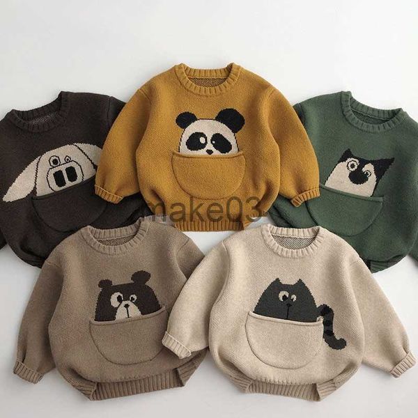 cardigan 2023 autumn winter new cartoon pullover sweater boys pocket panda knitted shirt girls loose cute children allmatch clothes j230801, Blue
cardigan 2023 autumn winter new cartoon pullover sweater boys pocket panda knitted shirt girls loose cute children allmatch clothes j230801, Blue