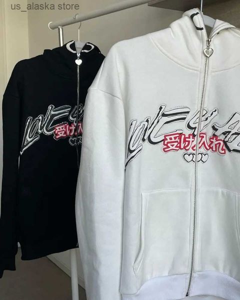 men's hoodies sweatshirts y2k japanese cute age-reducing letter printed zipper jacket women's autumn retro loose chic soft cute ca, Black
men's hoodies sweatshirts y2k japanese cute age-reducing letter printed zipper jacket women's autumn retro loose chic soft cute ca, Black