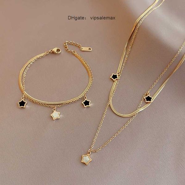 carlidana 2pcs/set luxury stainless steel multilayer chain star charm necklace bracelet for women new trend jewelry set girls, Silver
carlidana 2pcs/set luxury stainless steel multilayer chain star charm necklace bracelet for women new trend jewelry set girls, Silver