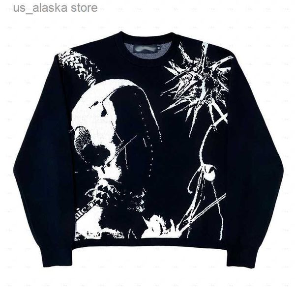 men's sweaters y2k knitted sweater graphic mens sweaters vintage loose distressed pullovers casual harajuku autumn women cotton knitwea, White;black
men's sweaters y2k knitted sweater graphic mens sweaters vintage loose distressed pullovers casual harajuku autumn women cotton knitwea, White;black