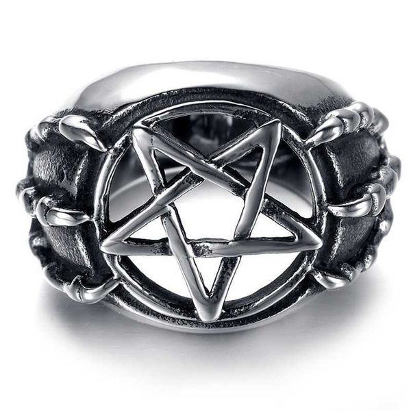 newretro skull dragon claw pentagram hollow ring men's fashion vintage metal round accessories party jewelry, Silver
newretro skull dragon claw pentagram hollow ring men's fashion vintage metal round accessories party jewelry, Silver