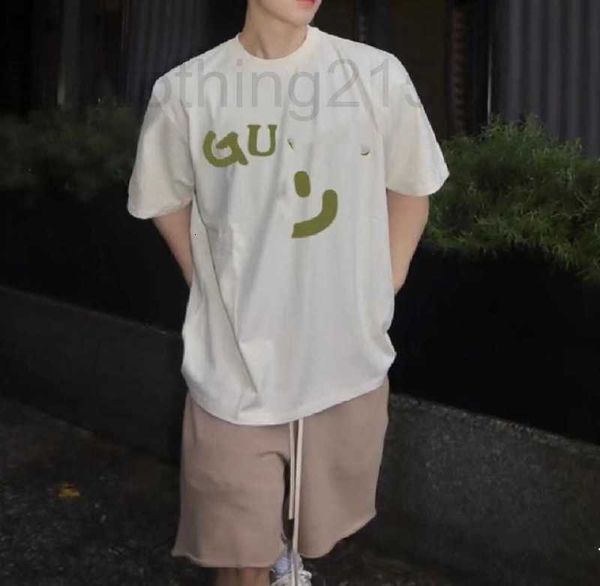 women's t-shirt designer small green letter smiling face summer new fashion brand high edition loose casual couple short sleeve t-shirt, White
women's t-shirt designer small green letter smiling face summer new fashion brand high edition loose casual couple short sleeve t-shirt, White