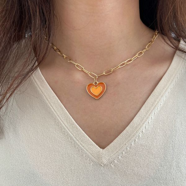 pendant necklaces fashion link chains choker necklace women bijoux femme enamel double heart chunky wide collar jewelry 230801, Silver
pendant necklaces fashion link chains choker necklace women bijoux femme enamel double heart chunky wide collar jewelry 230801, Silver
