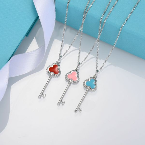 t-series enamel key pendant necklace with 18k gold plated women's fashion collar chain rose gold versatile luxury designer jewelry medi, Silver
t-series enamel key pendant necklace with 18k gold plated women's fashion collar chain rose gold versatile luxury designer jewelry medi, Silver