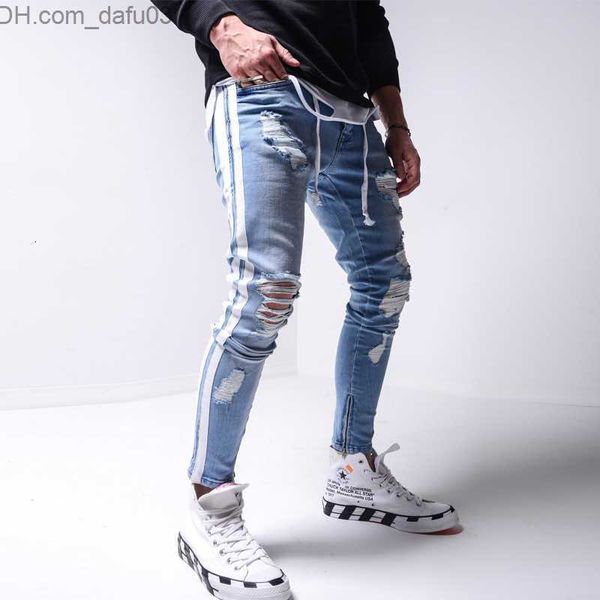 men's jeans men's jeans men's skinny ripped jeans men pants pencil biker side striped jeans destroyed hole hip hop slim fit, Blue
men's jeans men's jeans men's skinny ripped jeans men pants pencil biker side striped jeans destroyed hole hip hop slim fit, Blue