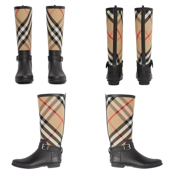 luxury designer boots women's rider booties leather flat check stripe color block flat boots size 35-42, Black
luxury designer boots women's rider booties leather flat check stripe color block flat boots size 35-42, Black