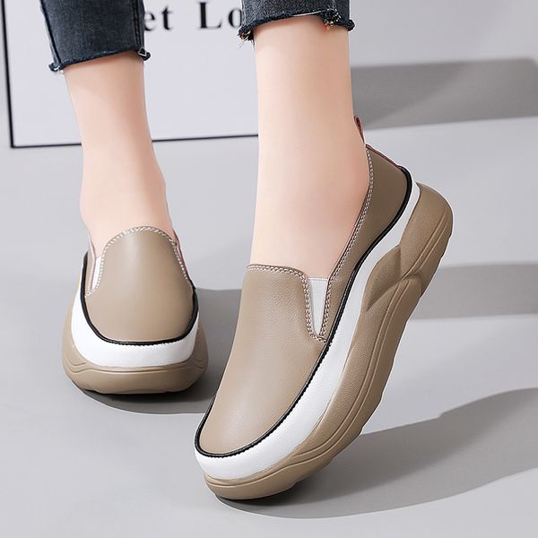 dress shoe flats leather sneakers comfortable female casual walking footwear fashion large size loafers 230801, Black
dress shoe flats leather sneakers comfortable female casual walking footwear fashion large size loafers 230801, Black
