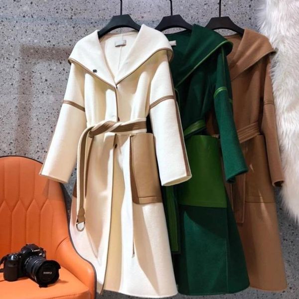 women luxury long woolen overcoat elegant parka clothes warm hooded coat classic winter outerwear jacket with 3 colors sml, Black
women luxury long woolen overcoat elegant parka clothes warm hooded coat classic winter outerwear jacket with 3 colors sml, Black