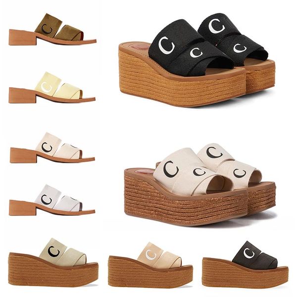luxury sandals woody slipper women espadrille platform wedge mules canvas slides luxury fashion back square toe flats high kitten sandels sl, Black
luxury sandals woody slipper women espadrille platform wedge mules canvas slides luxury fashion back square toe flats high kitten sandels sl, Black