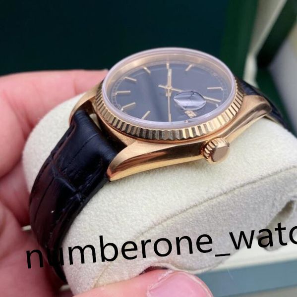2023 classic mens watches watch calendar 16018 36mm mechanical sapphire mirror black dial yellow gold steel bezel leather strap waterproof o, Slivery;brown
2023 classic mens watches watch calendar 16018 36mm mechanical sapphire mirror black dial yellow gold steel bezel leather strap waterproof o, Slivery;brown