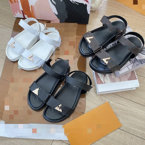 2023 sunset brown comfort flat sandal women summer fashion designer leather sandals espadrilles hook loop monograms flat gold buckle v sanda, Black
2023 sunset brown comfort flat sandal women summer fashion designer leather sandals espadrilles hook loop monograms flat gold buckle v sanda, Black