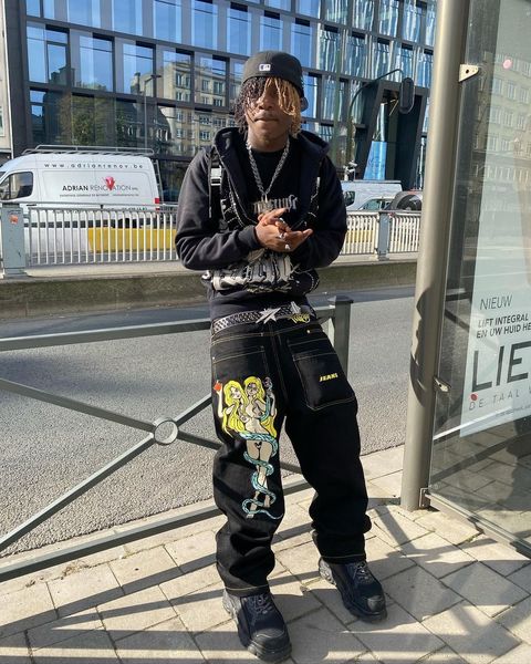 women's jeans y2k hip hop devil print pants man cargo pants man straight pants wide leg casrgo jeans woman vintage fashion baggy jeans, Blue
women's jeans y2k hip hop devil print pants man cargo pants man straight pants wide leg casrgo jeans woman vintage fashion baggy jeans, Blue