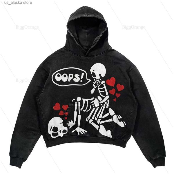 men's hoodies sweatshirts ins custommade skull print hoodies women streetwear oversized hoodie vintage couples sweatshirt goth harajuku, Black
men's hoodies sweatshirts ins custommade skull print hoodies women streetwear oversized hoodie vintage couples sweatshirt goth harajuku, Black